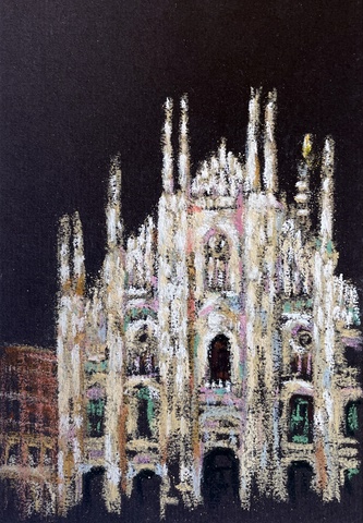 夜のミラノ大聖堂